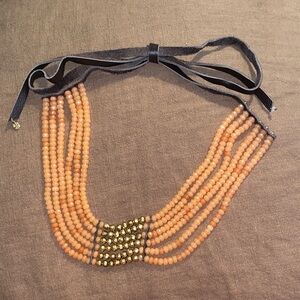 Elegant $168 LUCKY BRAND Semi-Precious Orange Bead Statement Necklace